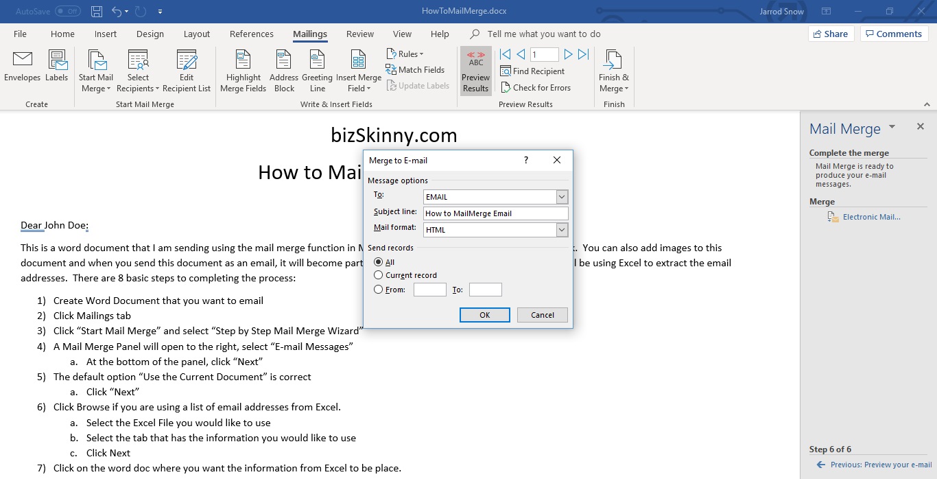 How To Mail Merge